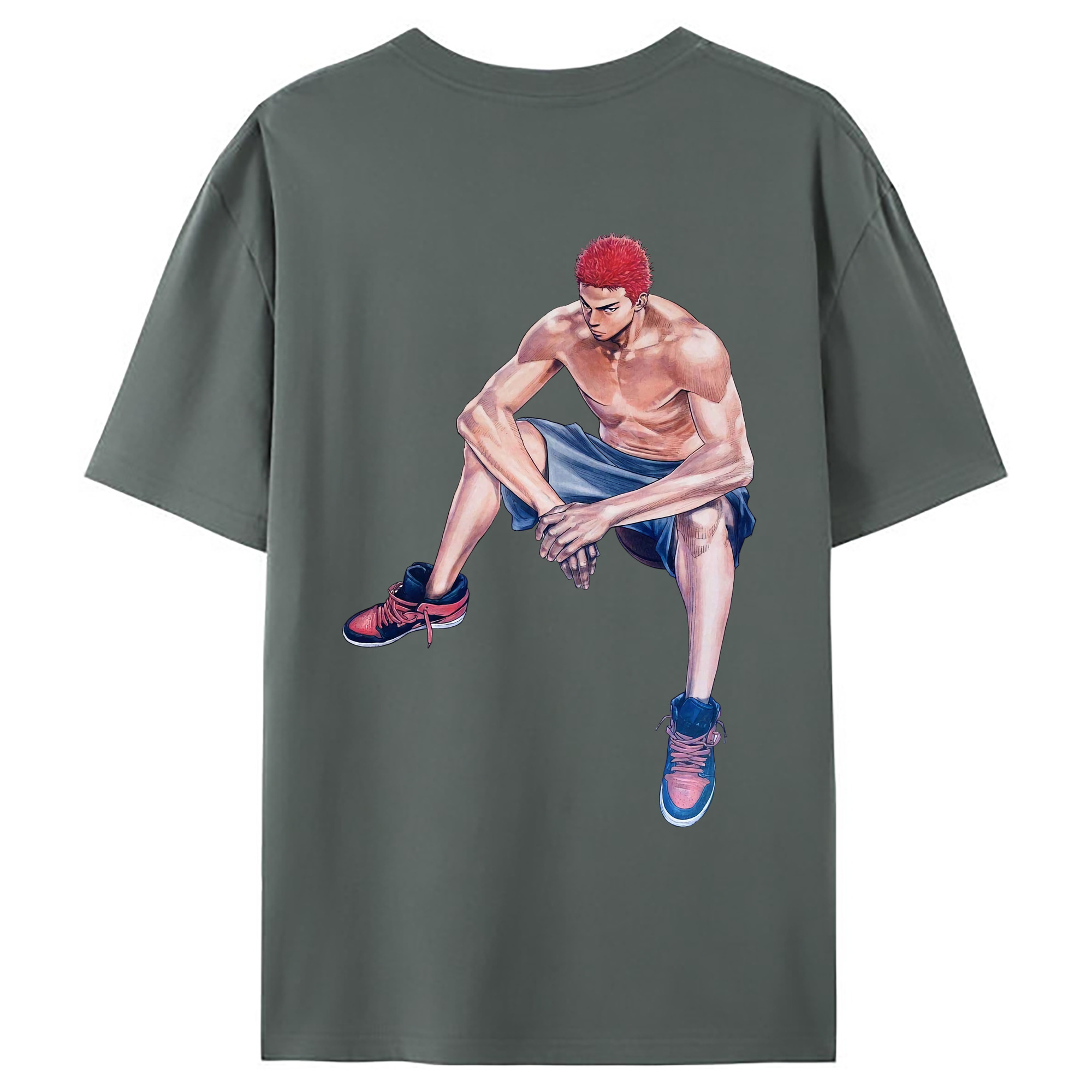 （画像用） SLAM DUNK／スラムダンク 綿100％ メンズ半袖Tシャツ（バックプリント） 通気性